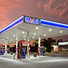 Mobil canopy at night at 7-Eleven thumbnail