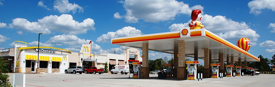 Shell canopy, timewise, McDonald's