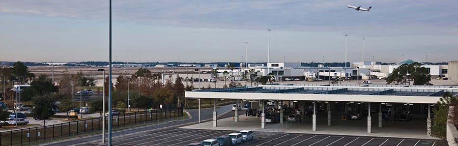 Canopies for airport parking facility