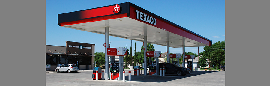 Texaco service station canopy