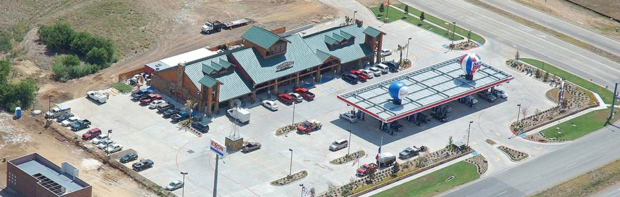 aerial view of steel structure