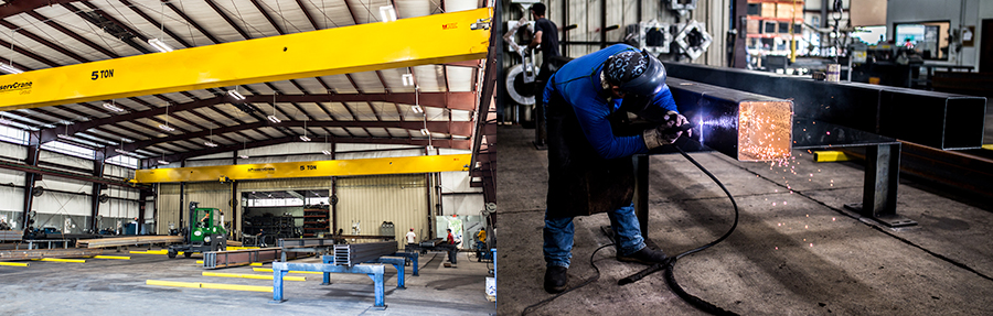 fabrication plant overhead crane and welding facilities