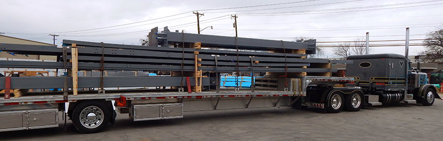 Truck loaded to deliver materials to job site